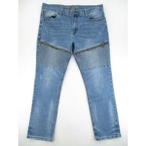Axe & Crown Denim Jeans Size 40 x 32 Zipper Front Medium Wash Tapered Leg